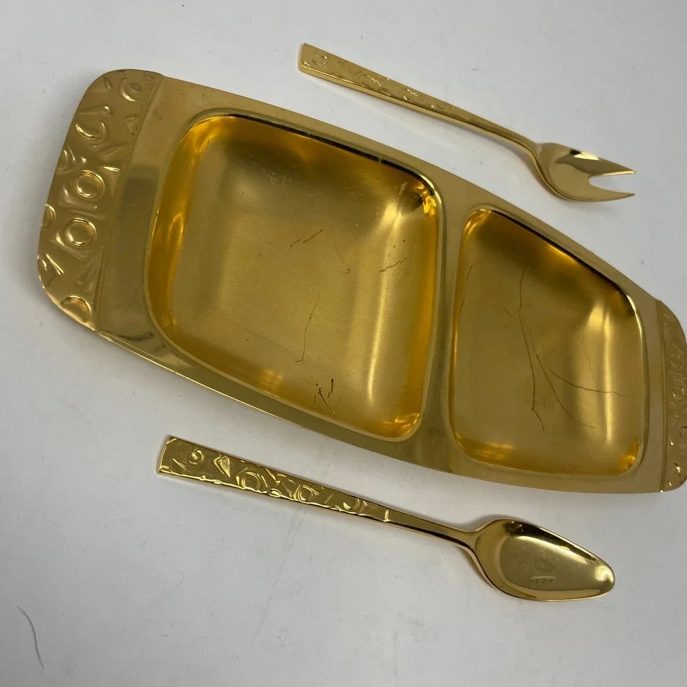 Roger Bros Alessi Italy Int'l‎ Stainless Divided Relish Serving Utensils Vintage
